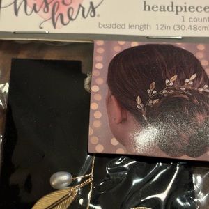 New Headpiece pearl and gold leaf